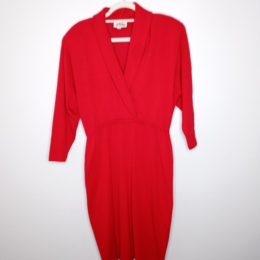 Vintage St.John wool blend red dress